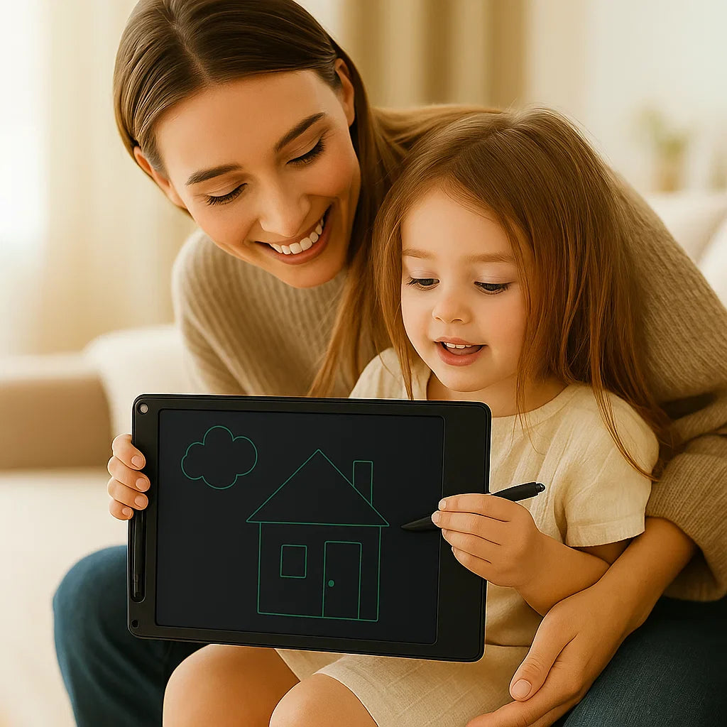 Tableta de dibujo LCD para niños ⎜ Pizarra reutilizable para el aprendizaje creativo y el garabateo sin complicaciones