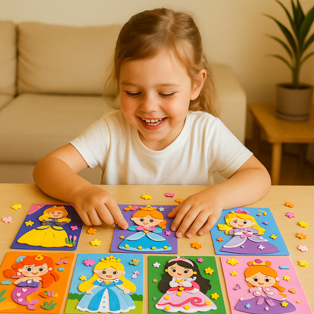 Conjunto creativo de adhesivos para jugar para niños