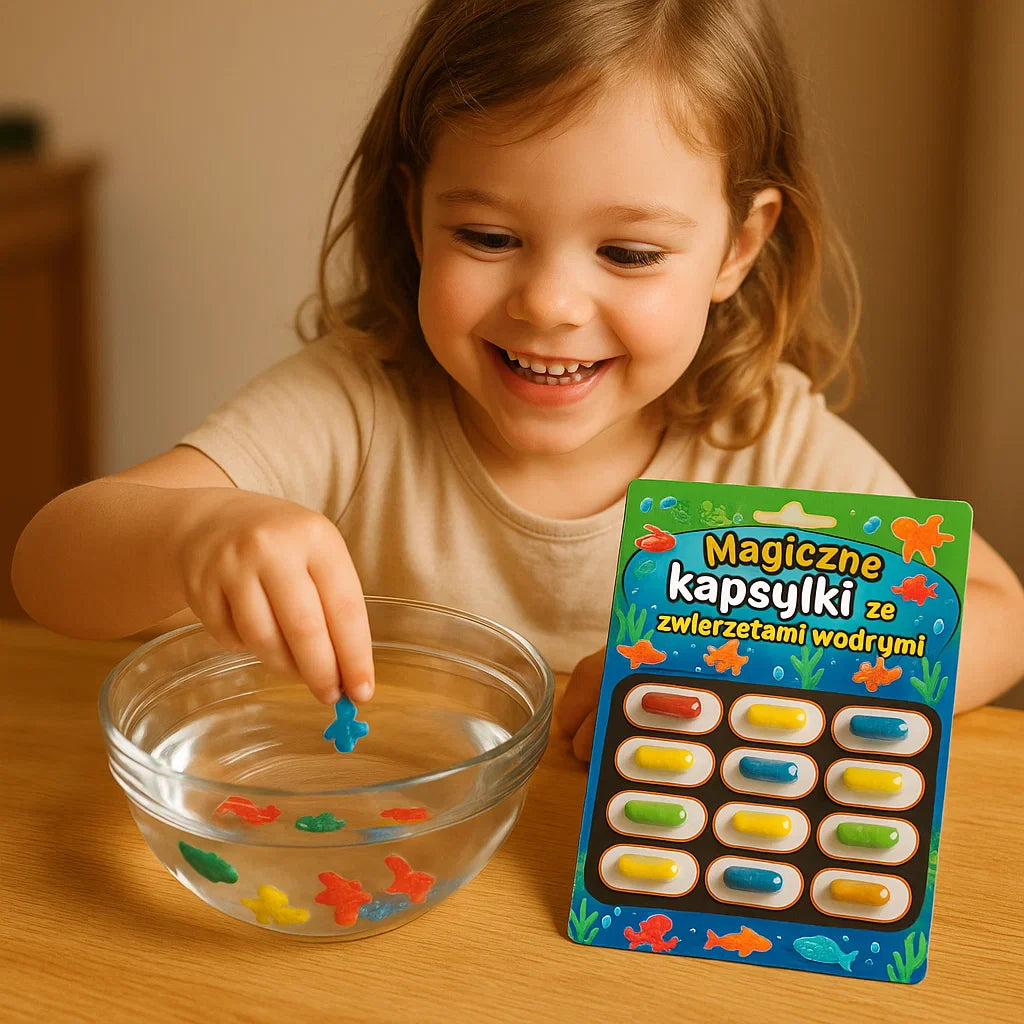 Cápsulas mágicas con animales acuáticos