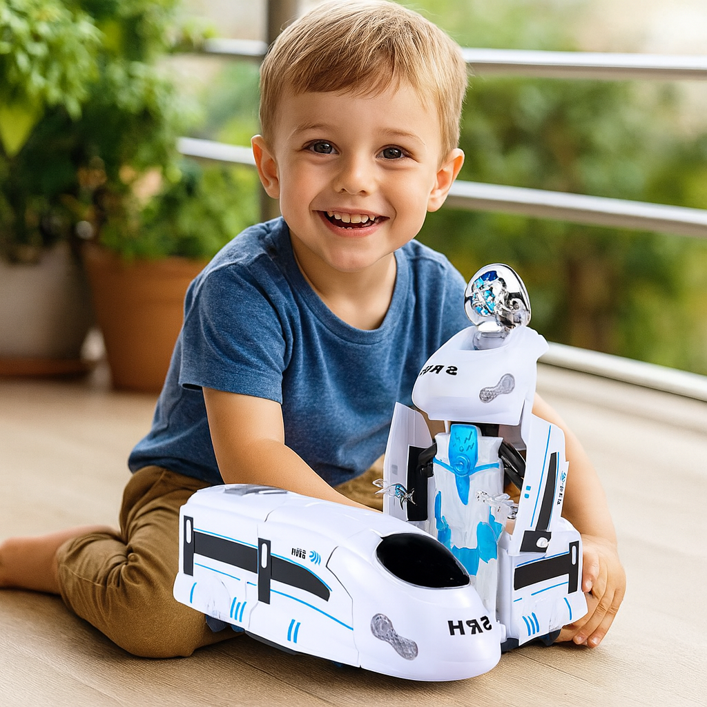 Juguete transformable tren-robot