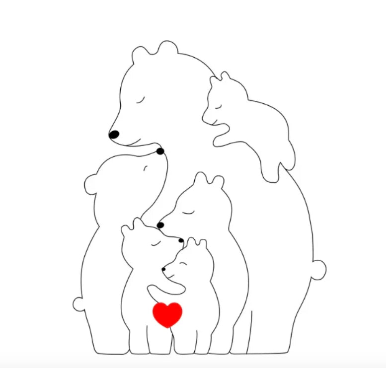 Familia de ositos personalizada hecha a mano