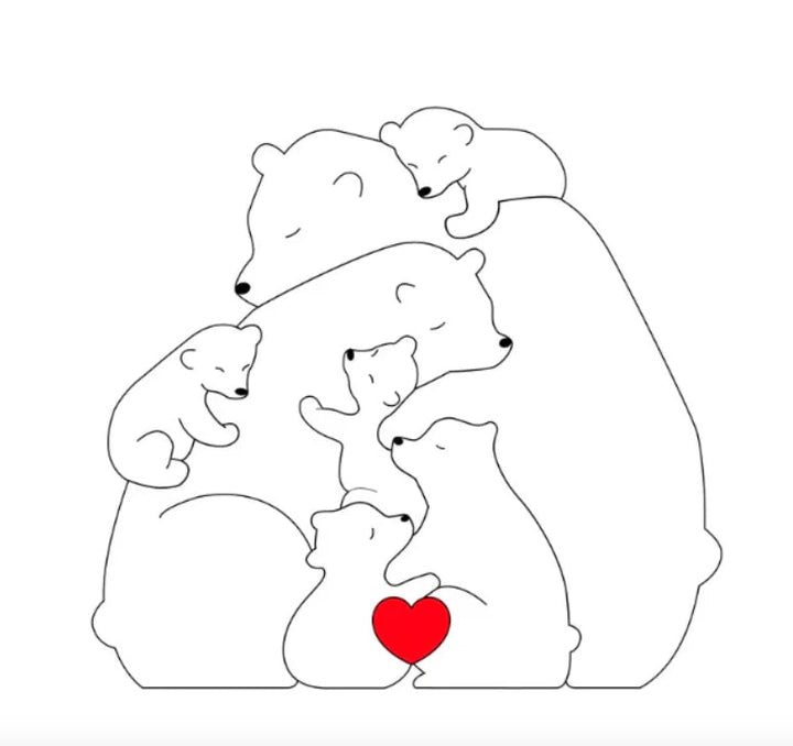 Familia de ositos personalizada hecha a mano