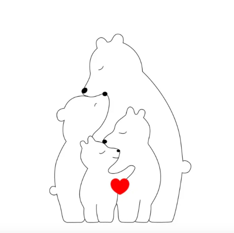 Familia de ositos personalizada hecha a mano