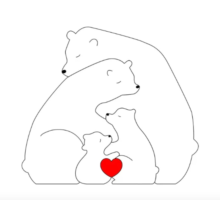 Familia de ositos personalizada hecha a mano