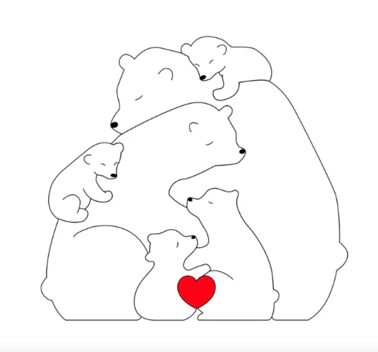 Familia de ositos personalizada hecha a mano