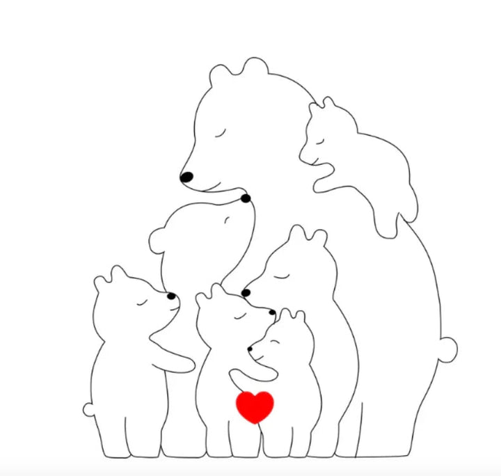 Familia de ositos personalizada hecha a mano