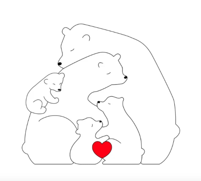 Familia de ositos personalizada hecha a mano