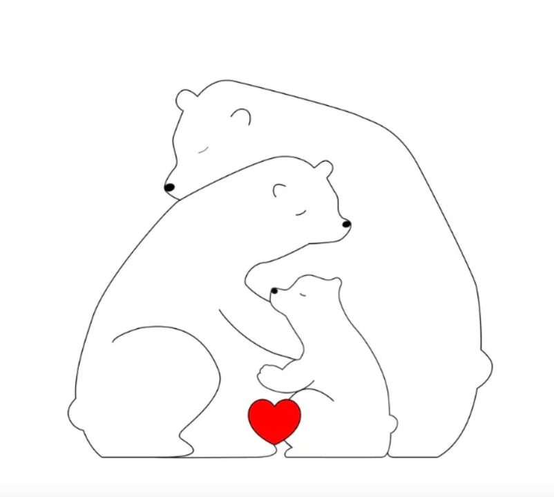 Familia de ositos personalizada hecha a mano