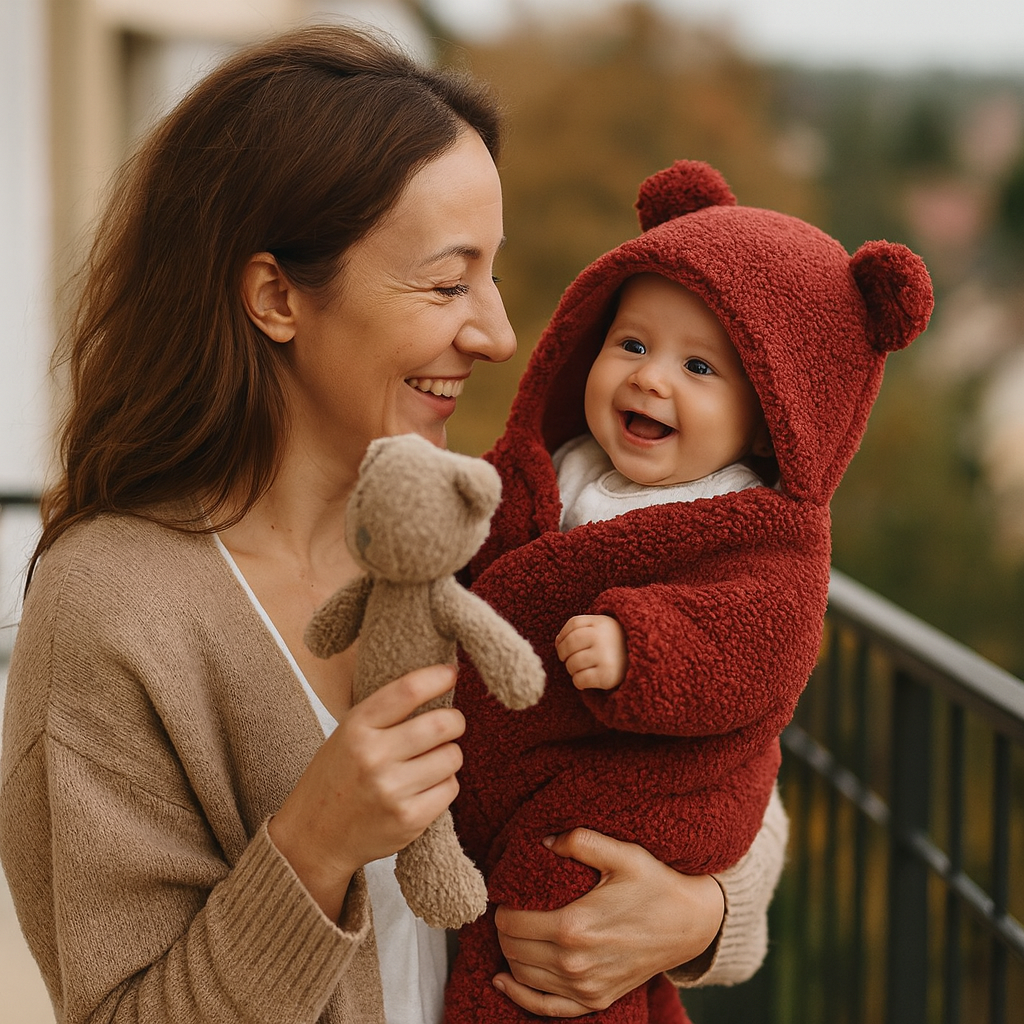 Manta y pijama para bebés con ositos