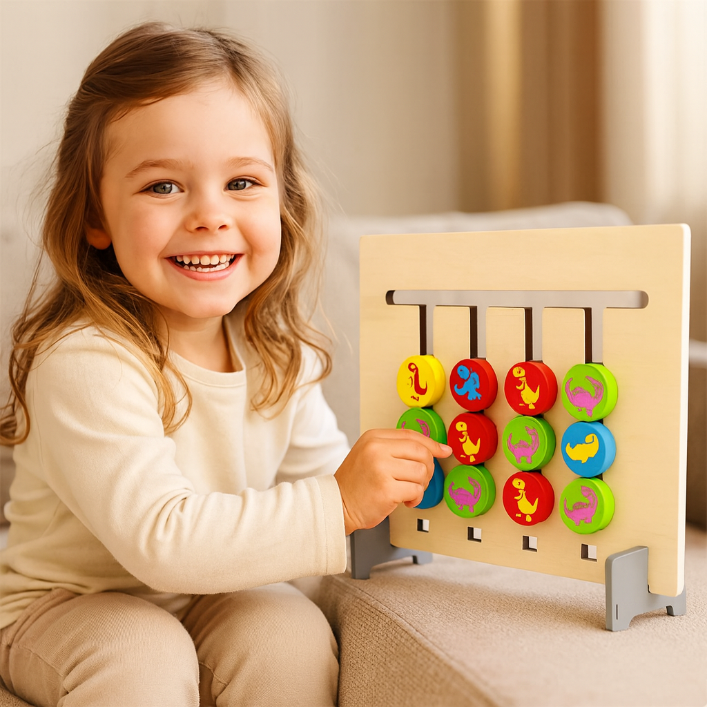 Juego Montessori de madera para emparejar colores y patrones