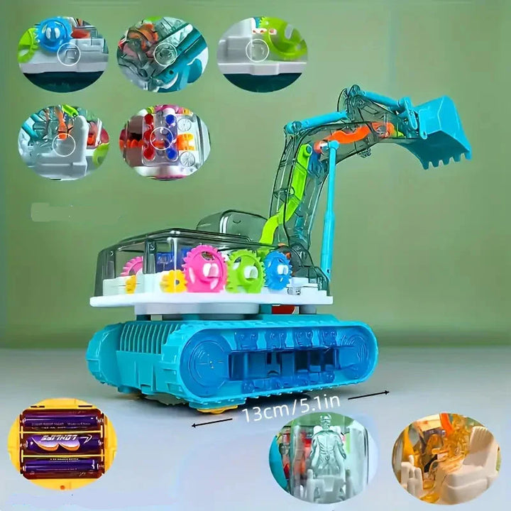 Excavadora musical que baila y brilla