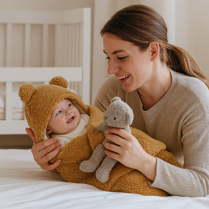 Manta y pijama para bebés con ositos