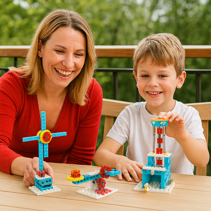 Juego educativo de bloques 3 en 1 ciencia y técnica