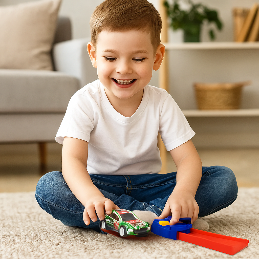 Juego de carreras con catapulta de coches