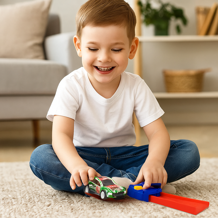 Juego de carreras con catapulta de coches