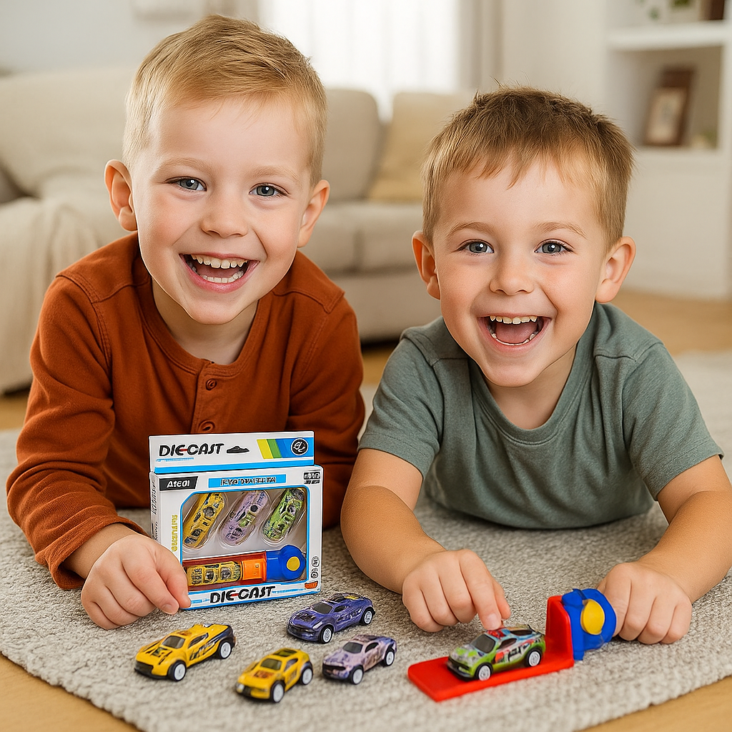 Juego de carreras con catapulta de coches