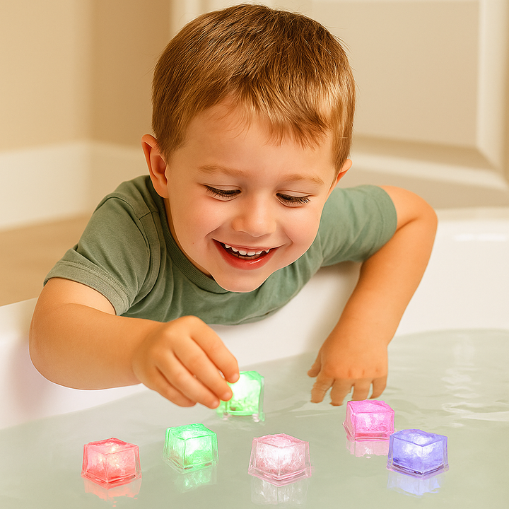 Cubos brillantes para el baño – juguete para niños, set de 6 piezas