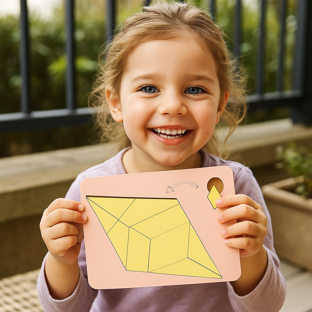 Rompecabezas lógico de madera Tangram