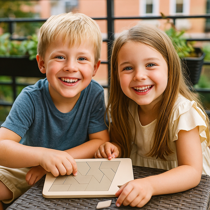 Rompecabezas lógico de madera Tangram