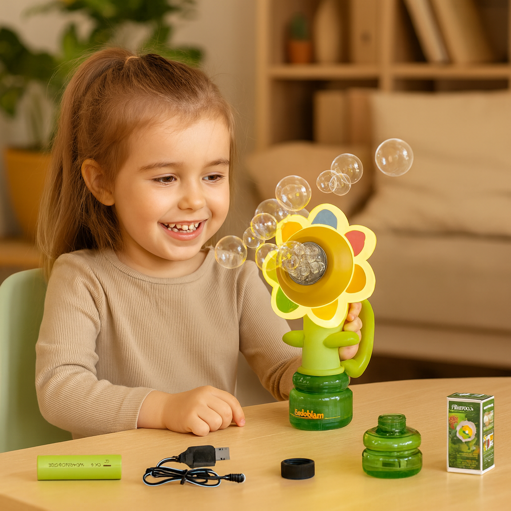 Juguete para niños – Flor burbujeante que mueve la cabeza