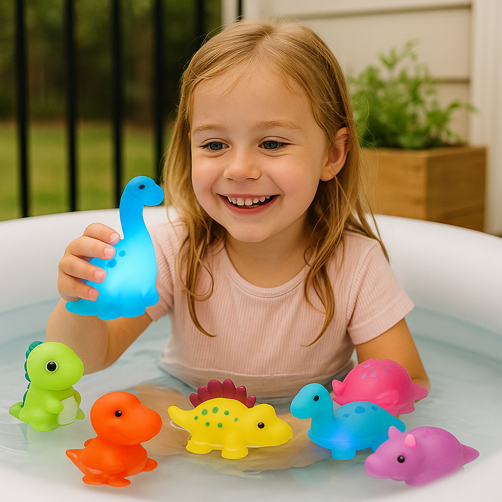 Juguete de baño brillante Dinosaurio