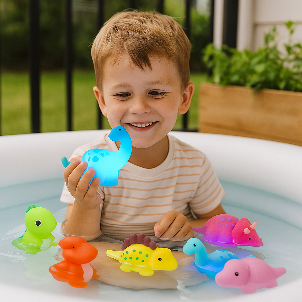 Juguete de baño brillante Dinosaurio