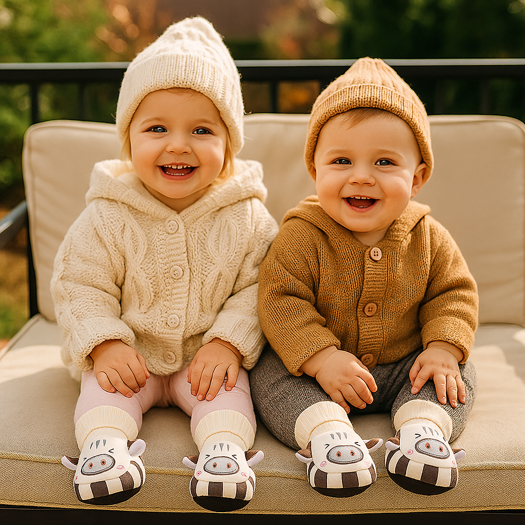 Zapatitos de calcetín suaves para bebés – cálidos, antideslizantes y cómodos