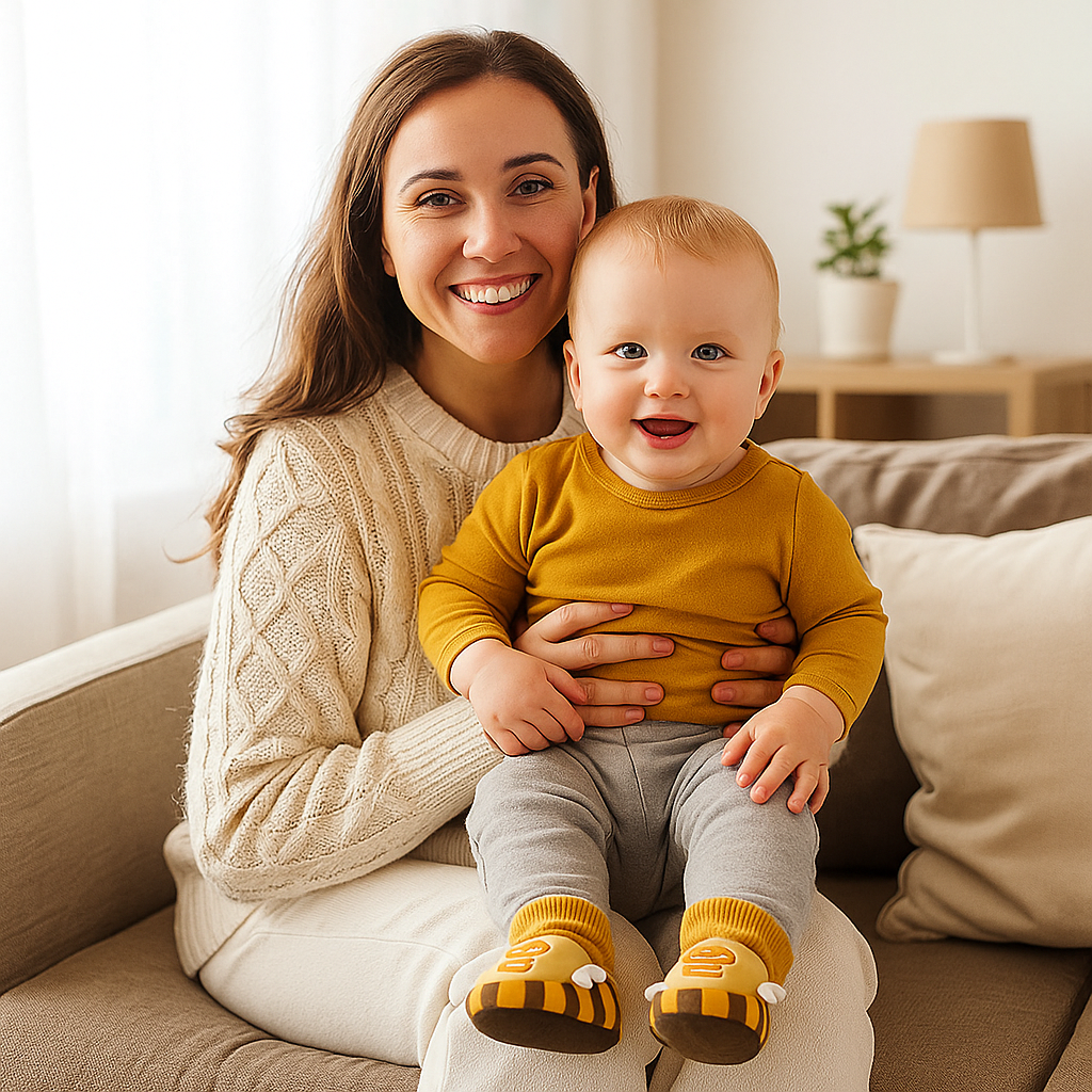 Zapatitos de calcetín suaves para bebés – cálidos, antideslizantes y cómodos