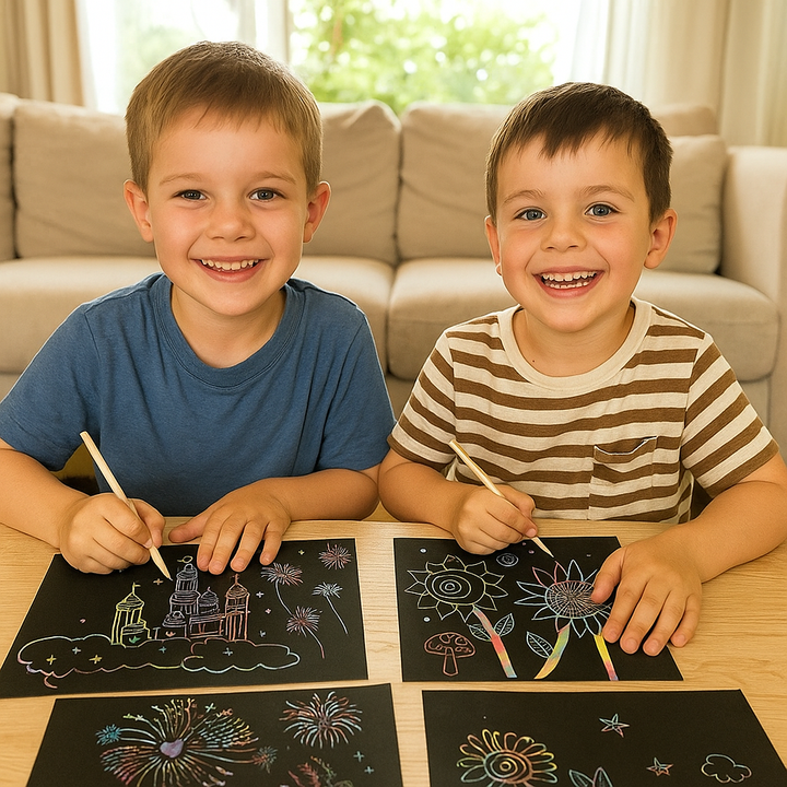 Papel mágico arcoíris para rascar