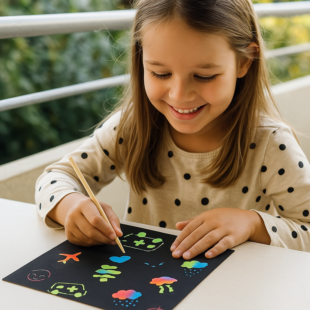 Papel mágico arcoíris para rascar