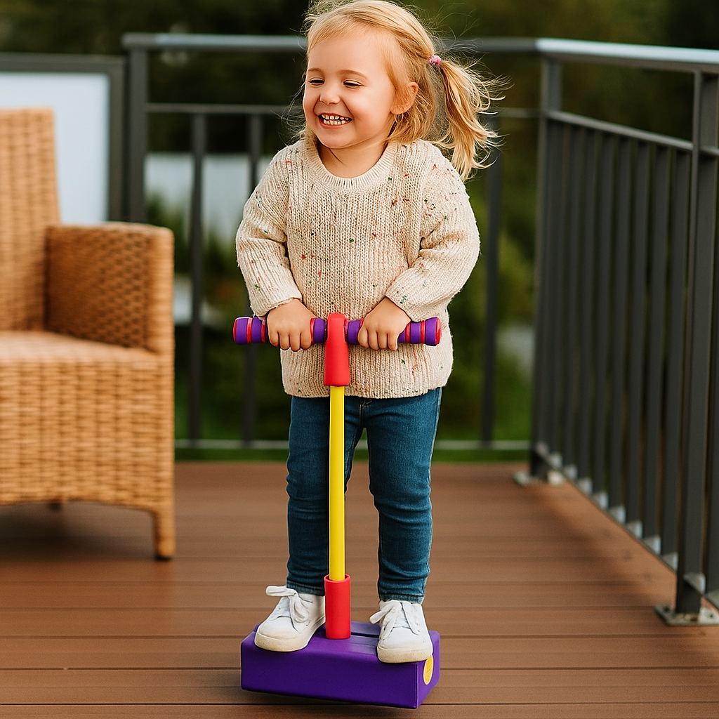 Pogostick de espuma para niños – juguete para saltar en casa y al aire libre