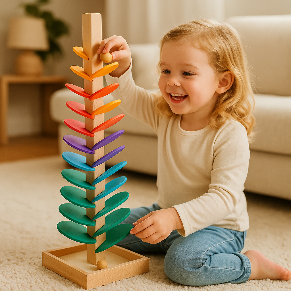 Árbol de madera con pelotitas para niños | Juguete musical colorido para habilidades motoras y aprendizaje temprano