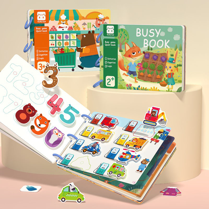 Libro educativo para pequeños ⎜ Libro interactivo con pegatinas reutilizables para el aprendizaje y la diversión temprana