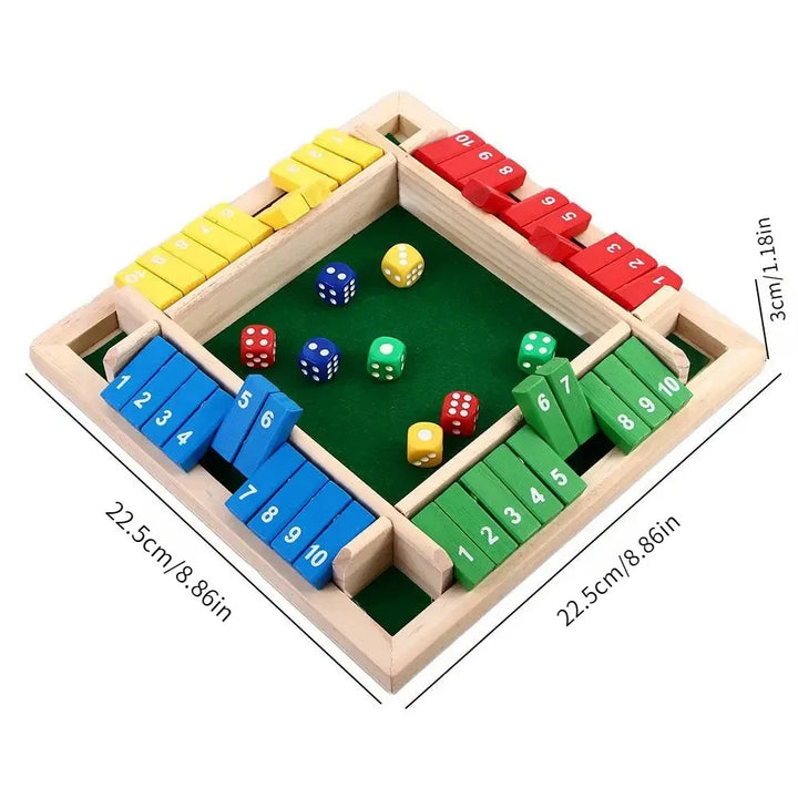 Juego familiar Shut The Box – Conjunto para 4 jugadores