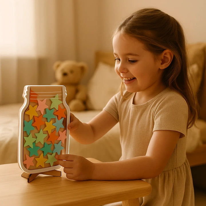 Tarro de estrellas con premios para niños | Herramienta motivacional que fomenta el buen comportamiento y el aprendizaje de la disciplina