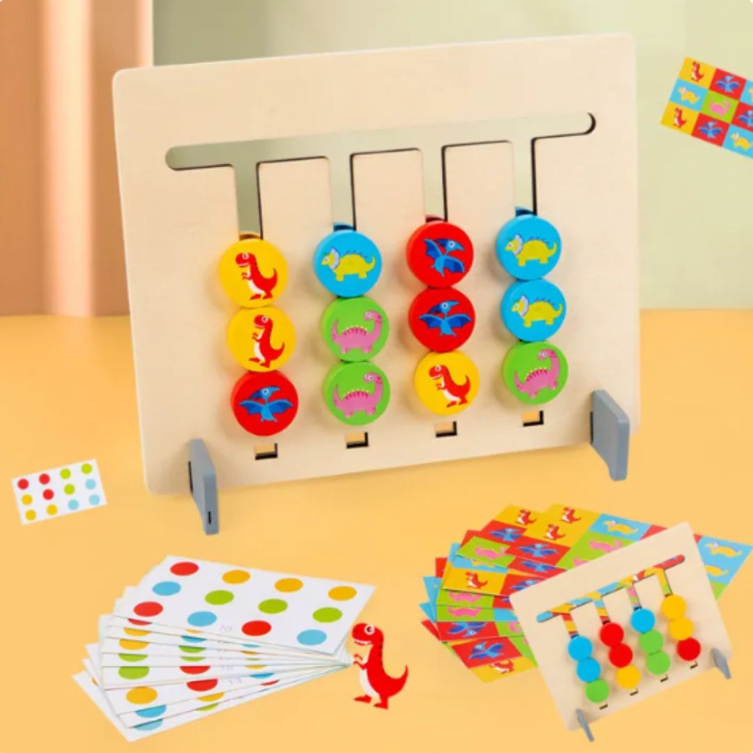 Juego Montessori de madera para emparejar colores y patrones