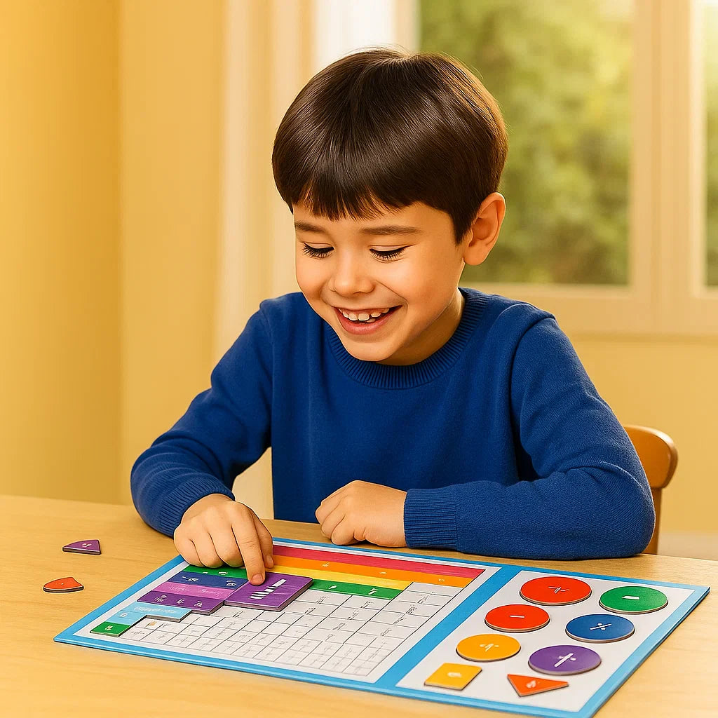 Tablero magnético para aprender fracciones para niños | Herramienta matemática colorida para entender fracciones y operaciones