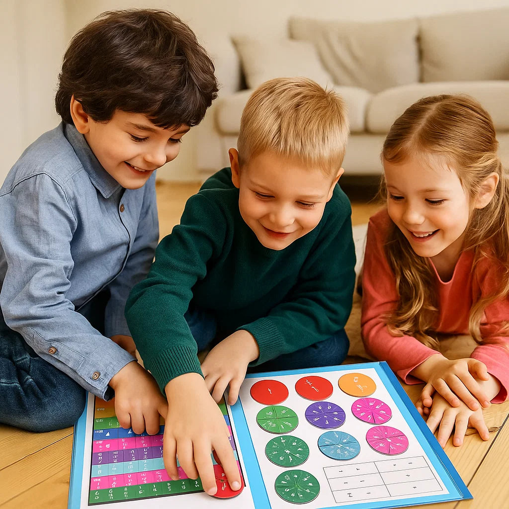 Tablero magnético para aprender fracciones para niños | Herramienta matemática colorida para entender fracciones y operaciones