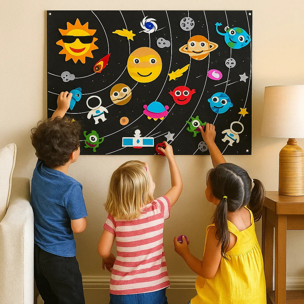 Tablero de fieltro para niños | Kit educativo DIY para aprender sobre animales, imaginación y contar historias