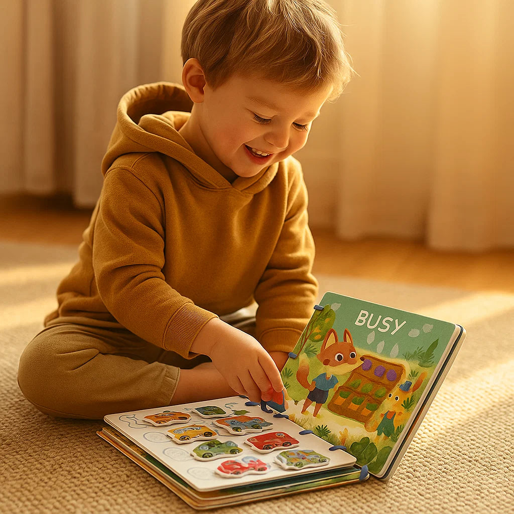 Libro educativo para pequeños ⎜ Libro interactivo con pegatinas reutilizables para el aprendizaje y la diversión temprana