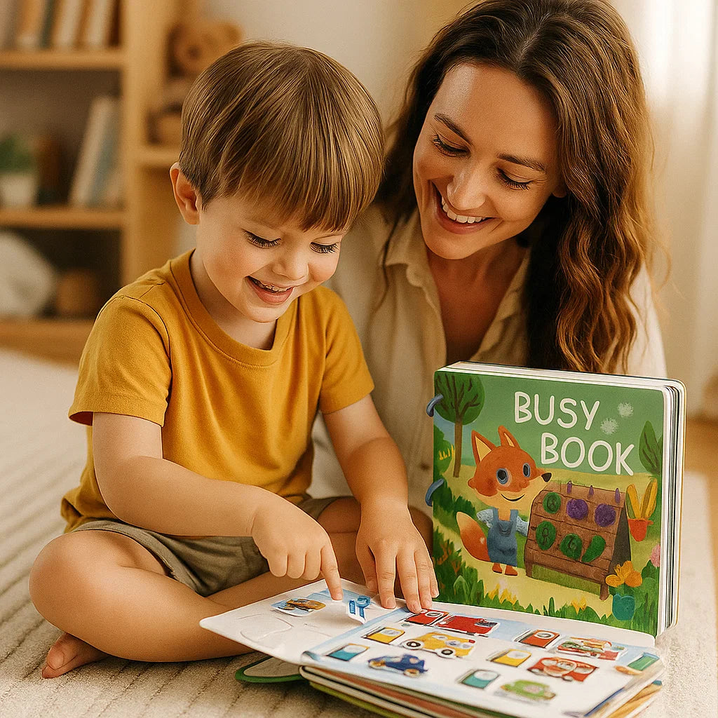 Libro educativo para pequeños ⎜ Libro interactivo con pegatinas reutilizables para el aprendizaje y la diversión temprana