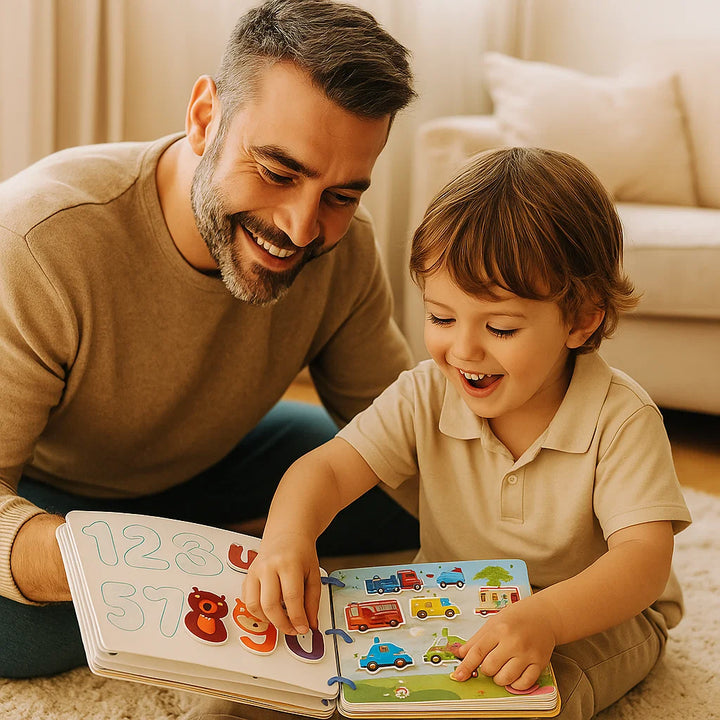 Libro educativo para pequeños ⎜ Libro interactivo con pegatinas reutilizables para el aprendizaje y la diversión temprana