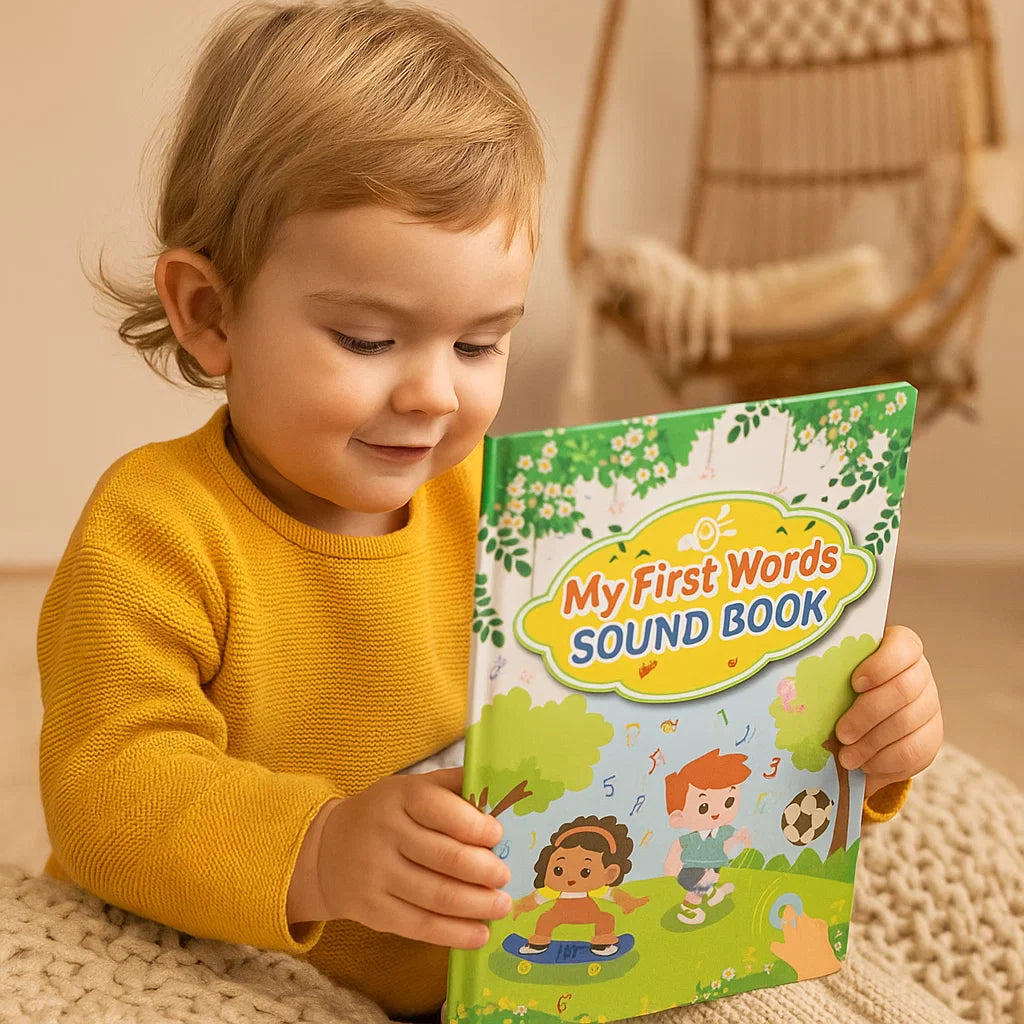 Libro de sonido en inglés para pequeños | Juguete interactivo para aprender las primeras palabras con sonido e ilustraciones coloridas