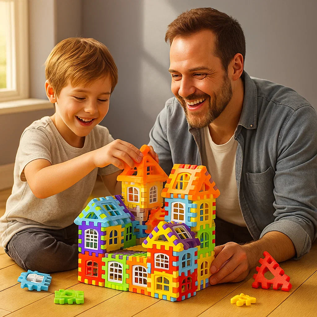Juego de bloques para niños | Juguete creativo de construcción con ventanas para aprender imaginación y habilidades motoras
