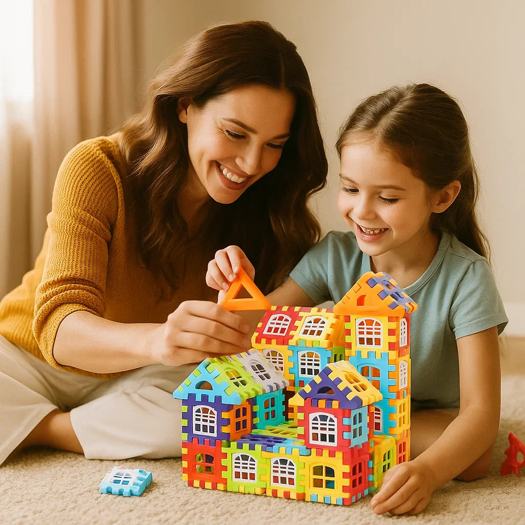 Juego de bloques para niños | Juguete creativo de construcción con ventanas para aprender imaginación y habilidades motoras