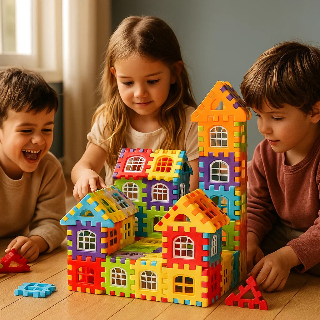 Juego de bloques para niños | Juguete creativo de construcción con ventanas para aprender imaginación y habilidades motoras