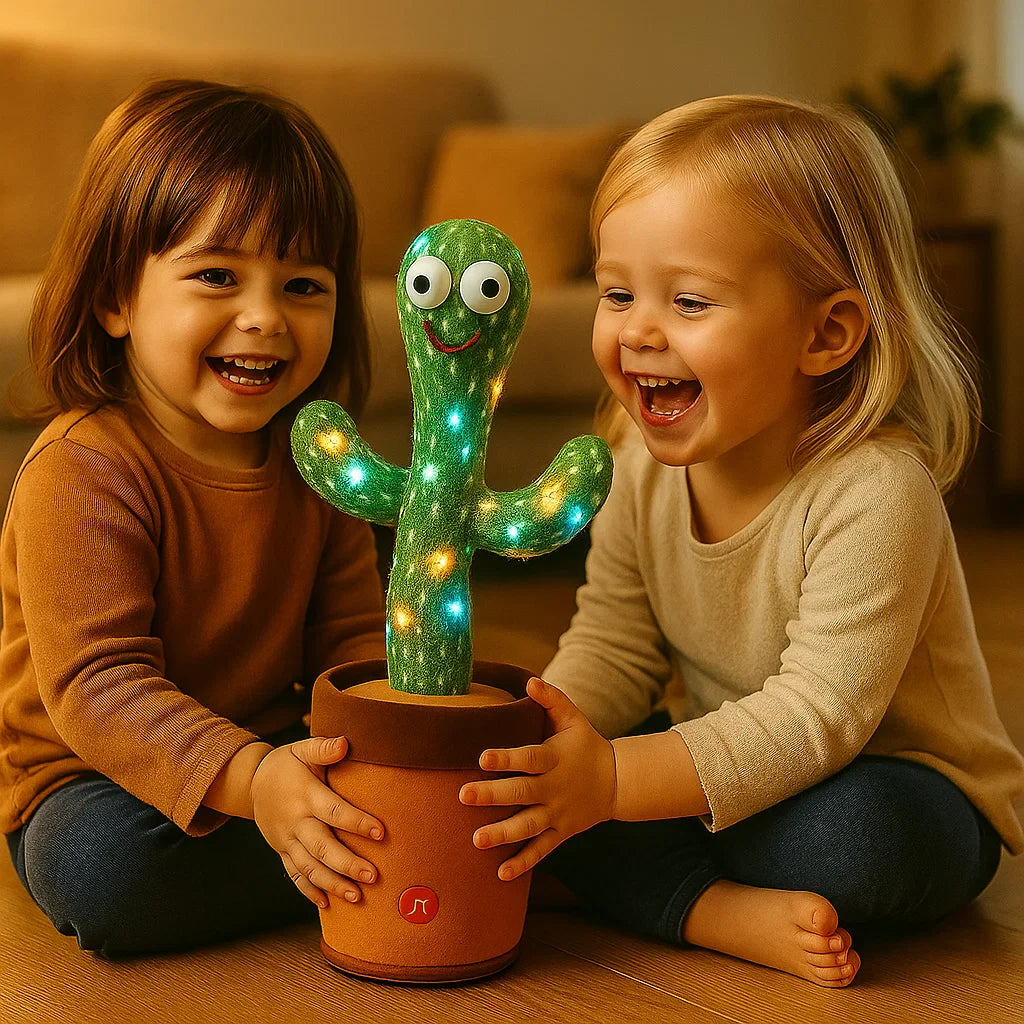 Cactus bailarín para niños | Peluche cantando con luces y mimica de voz para un juego musical interactivo