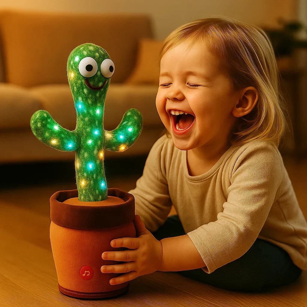 Cactus bailarín para niños | Peluche cantando con luces y mimica de voz para un juego musical interactivo