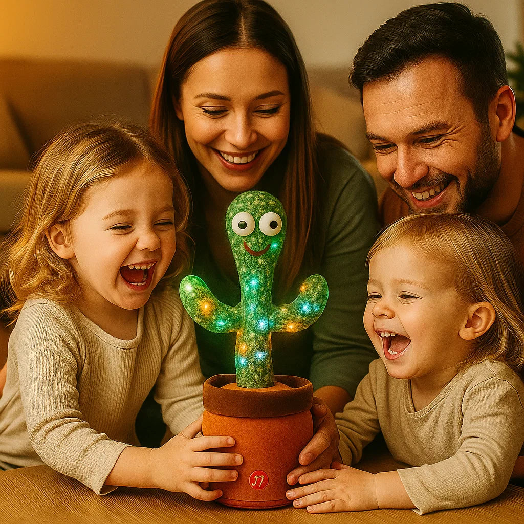 Cactus bailarín para niños | Peluche cantando con luces y mimica de voz para un juego musical interactivo