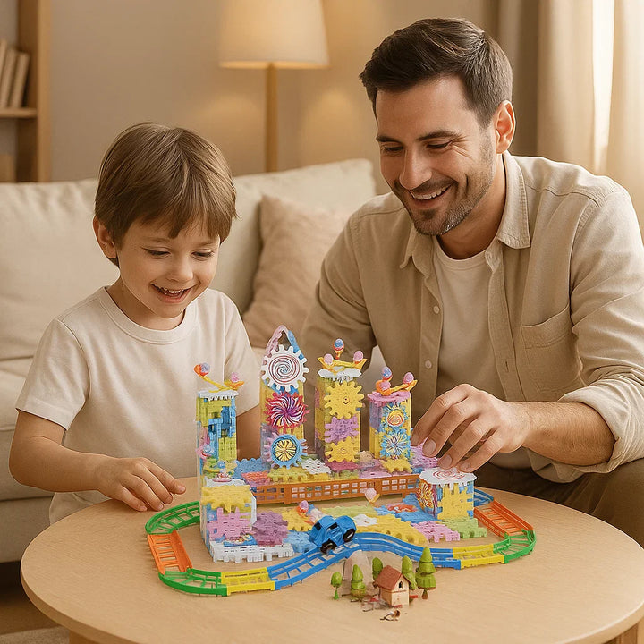 Bloques de construcción mecánicos para niños | Juguete eléctrico STEM para juego creativo y educación temprana